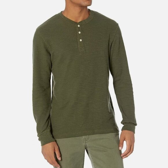 Goodthreads Men's Long-Sleeve Slub Thermal Olive Green Size XXLT - Picture 1 of 7